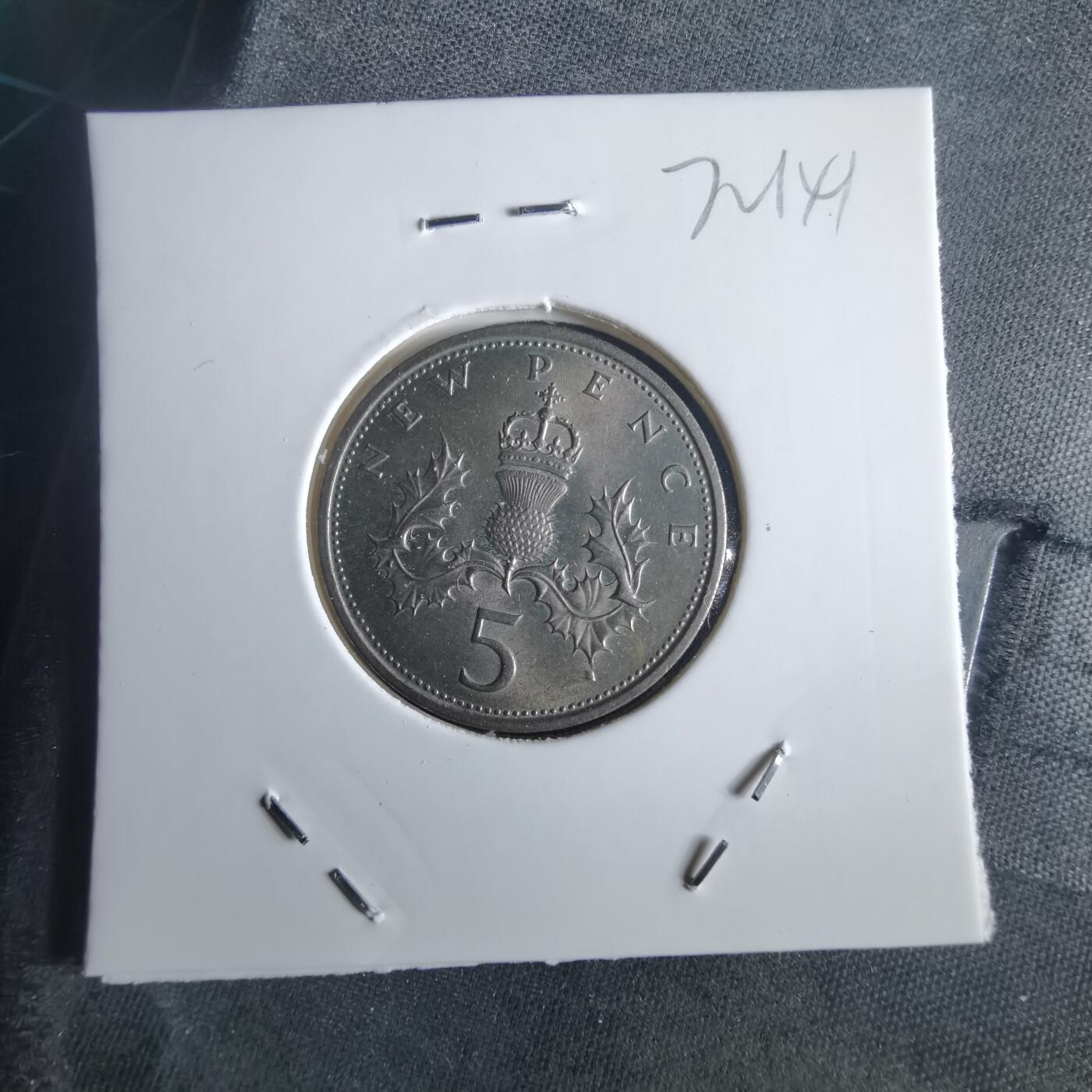 沼泽如烟--第972场 英国1968年5便士