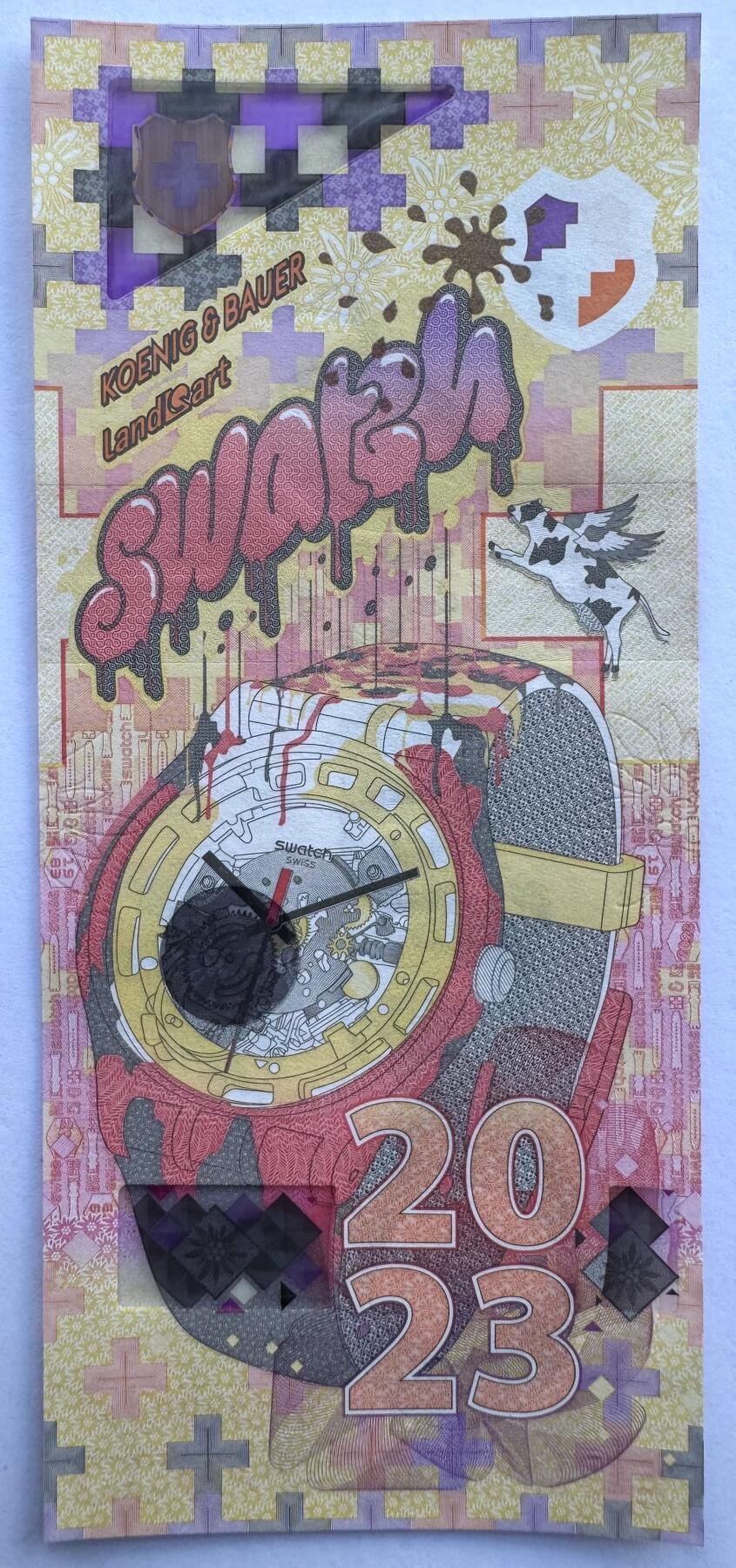 2026第2场（总第229期）：精品测试钞、连体钞综合场 德国高宝Koenig&Bauer 2023年“swatch”手表系列Durasafe三层复合基材测试钞UNC（采用了SUSI Optics JAZZ新技术）