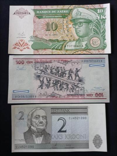 【游宝包邮场】乙巳蛇年第111期 周六集拍 - 刚果 巴西 爱沙尼亚 UNC/UNC-