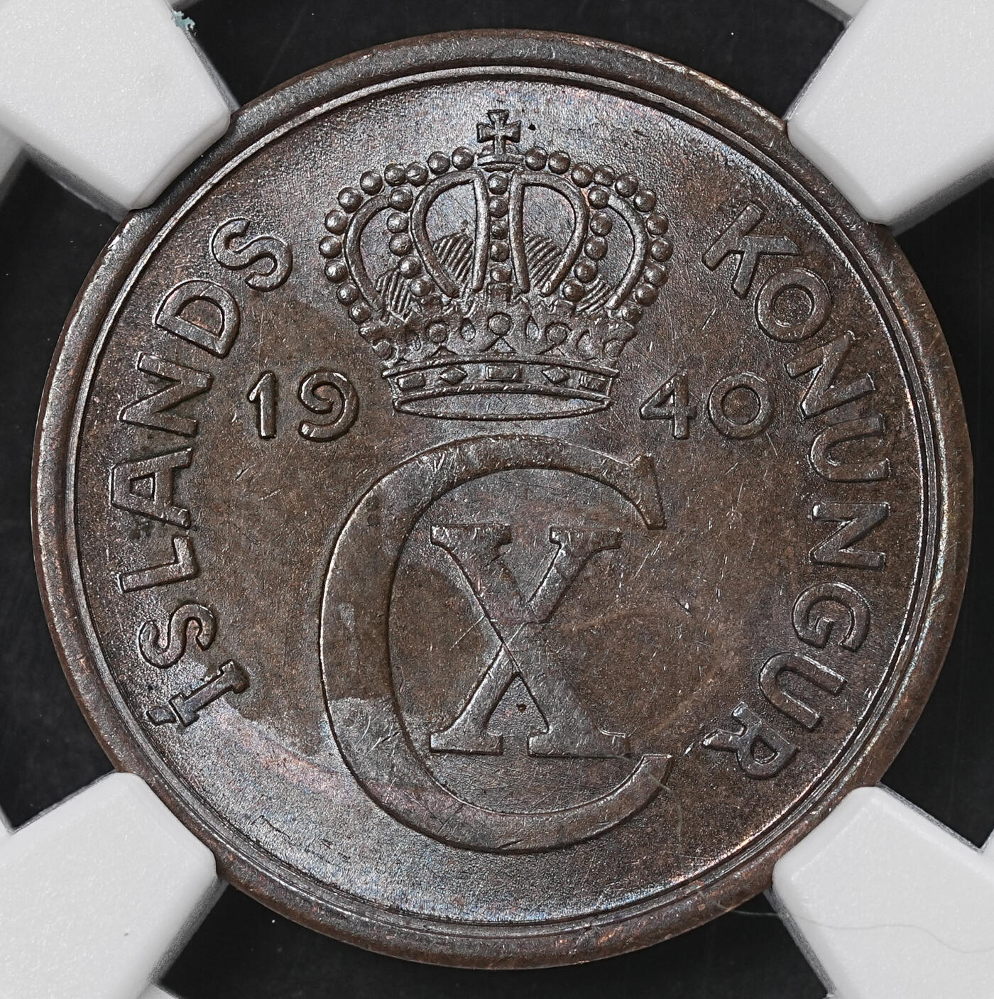 修遠堂世界钱币第102期 NGC MS62BN 1940年冰岛2 AURAR