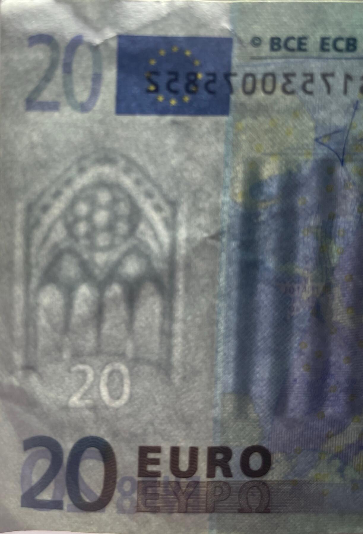 回流0125 2002年版20欧元纸币 意大利央行发行 等值人民币162.4元