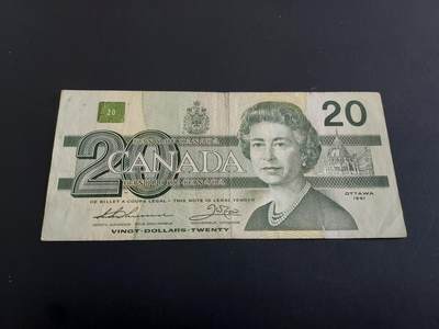 博彦收藏   1月28日 8点 钱币专场 全场包邮 - 加拿大女皇20元 流通品