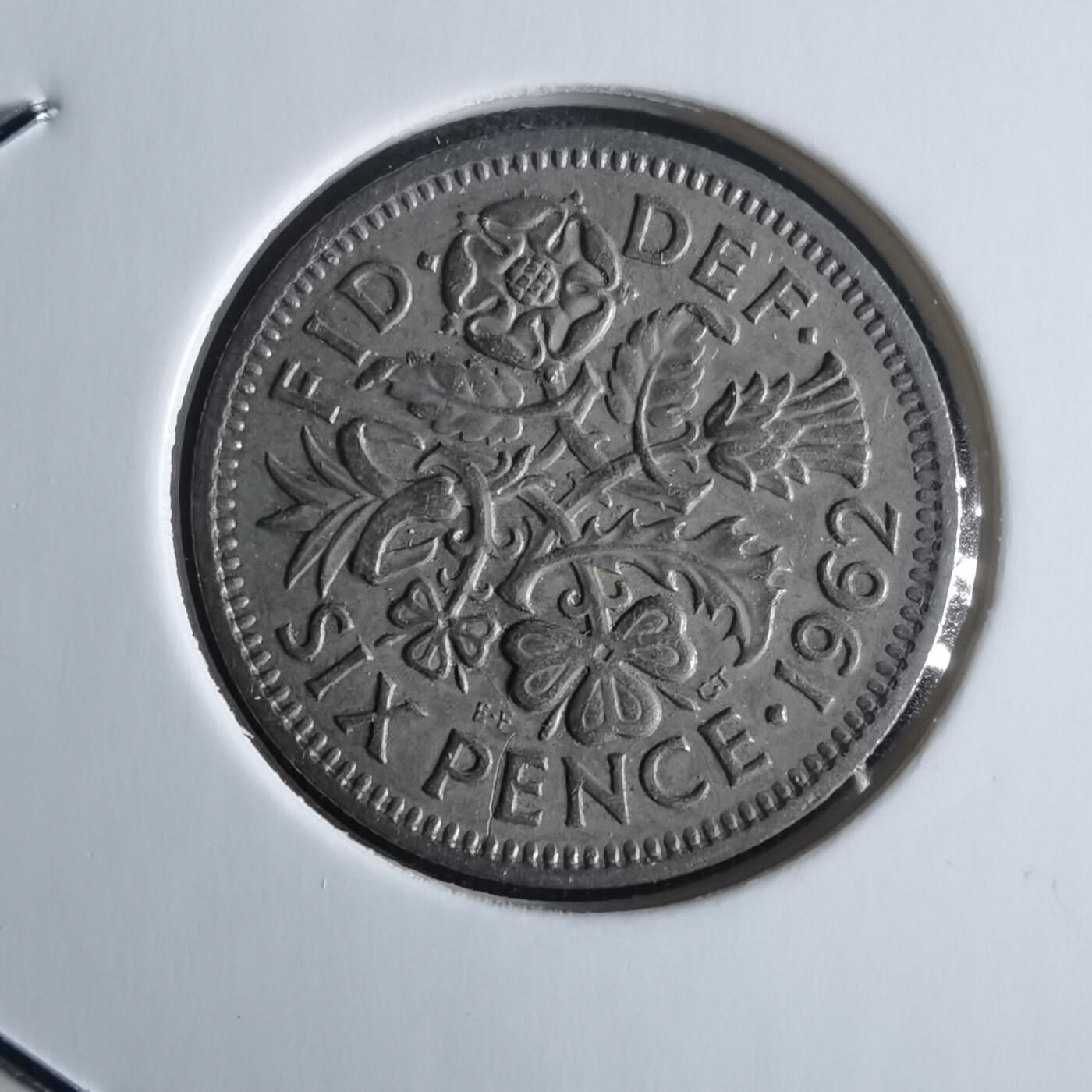 沼泽如烟--第972场 英国1962年6便士