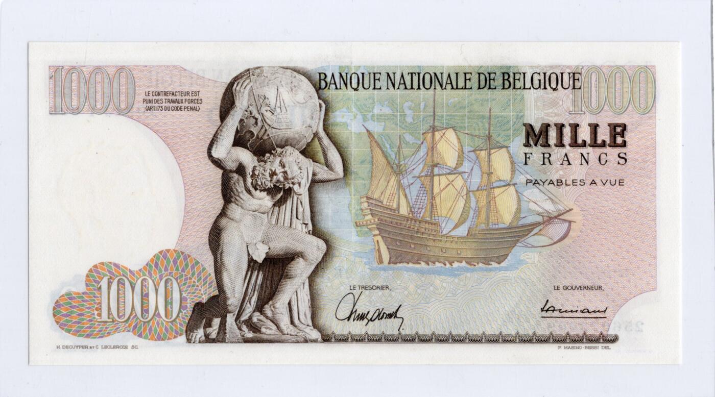 徐霞客拍卖首拍 250800000-015	比利时	P-136a 1967年1000法郎	10243.Y.009	unc-			比利时法郎体系中高面值经典纸币，属于比利时二战后经济复苏与欧洲一体化进程中的重要流通货币。2002年欧元启用后，比利时法郎正式退出流通，这张纸币成为了比利时告别本土货币、融入欧元区的历史见证物