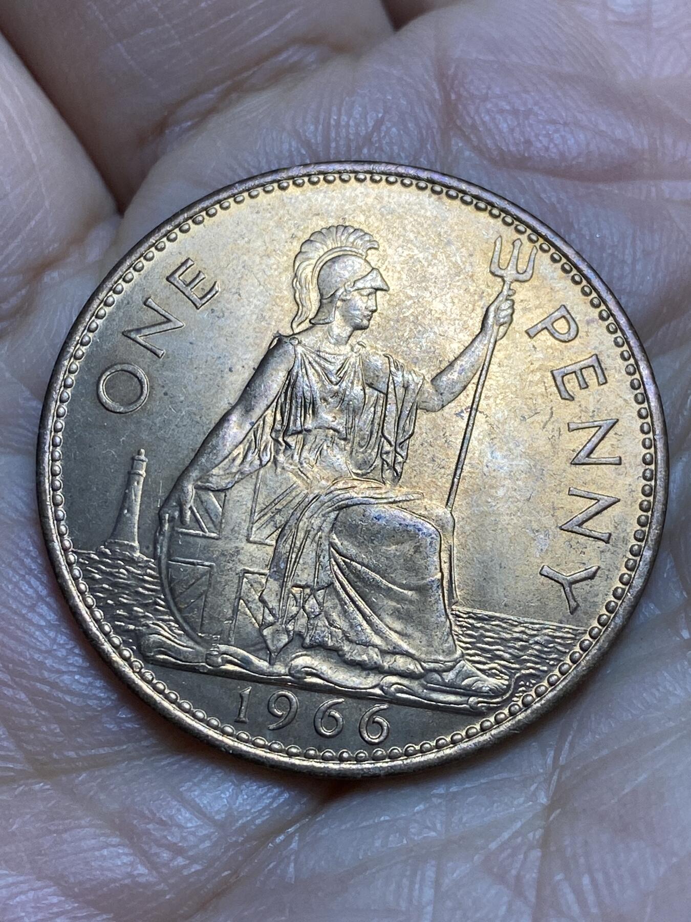 2026年第十四场(总第一百八十三场）外国好品散币场(免佣金) 原光好品–英国🇬🇧1966年1便士(伊丽莎白二世青年桂冠第二版)