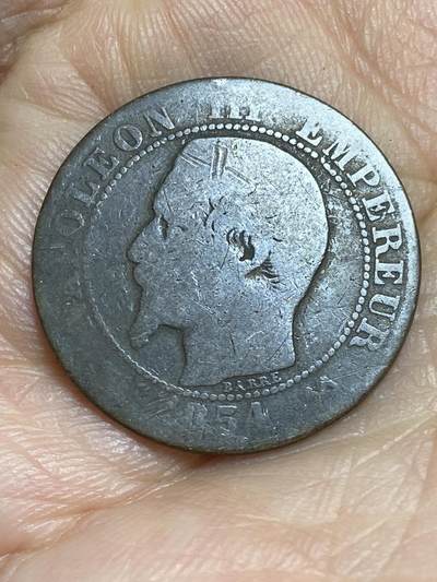 2026年第十四场(总第一百八十三场）外国好品散币场(免佣金) - 法兰西第二帝国1854年5生丁(拿破仑三世第一版，B标鲁昂造)