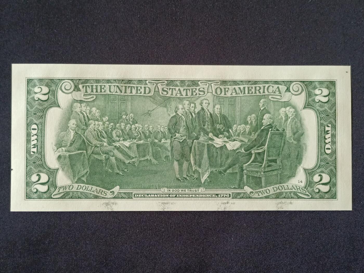 【游宝包邮场】乙巳蛇年第111期 周六集拍 美国-2美元【SERIES-2017A 永恒号L56205683B 全新UNC】