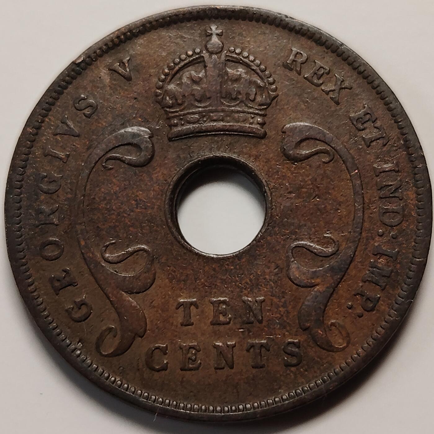 布加迪🐬～世界钱币(上海)🌾第 276 期 /  各国套币和散币 东非 1935年 10分 乔治五世～C16