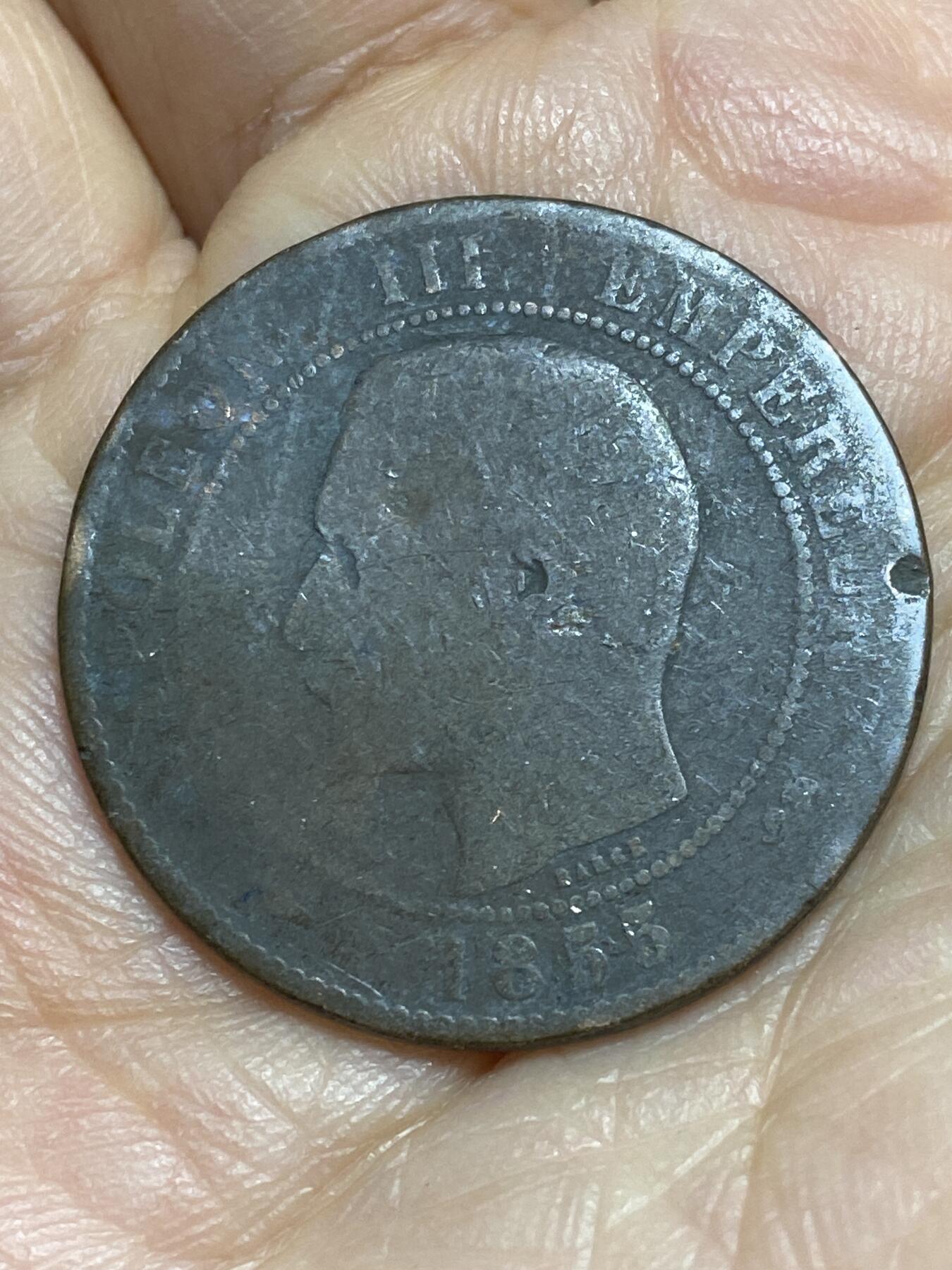 2026年第十四场(总第一百八十三场）外国好品散币场(免佣金) 法兰西第二帝国1855年10生丁(拿破仑三世第一版，D标里昂造)