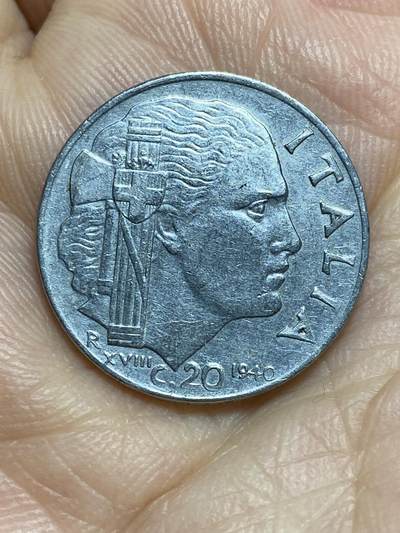 2026年第十四场(总第一百八十三场）外国好品散币场(免佣金) - 意大利王国1940年20分(维托里奥·埃马努埃莱三世第四套，有磁版)