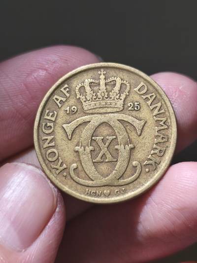 星盘世界钱币一月三十一日古典币专场 - 丹麦1925年1克朗，皇冠，克里斯蒂安十世HCN-GJ版