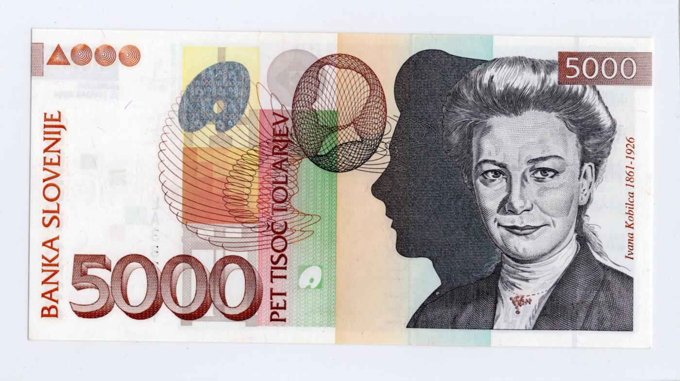 徐霞客拍卖首拍 斯洛文尼亚	P-33b 2004年5000托拉尔LA382511 unc- 纸币正面选用斯洛文尼亚首位职业女画家伊万娜·科比尔察她以描绘女性与民俗题材的作品闻名，是斯洛文尼亚文化史上的重要人物。选择她作为主图，体现了新国家对本土文化遗产的认同与传承。托拉尔仅流通2007年斯洛文尼亚加入欧元区，因此该版纸币的流通周期仅约14年全新品相的存世量已较为有限，兼具历史纪念价值与收藏稀缺性。				