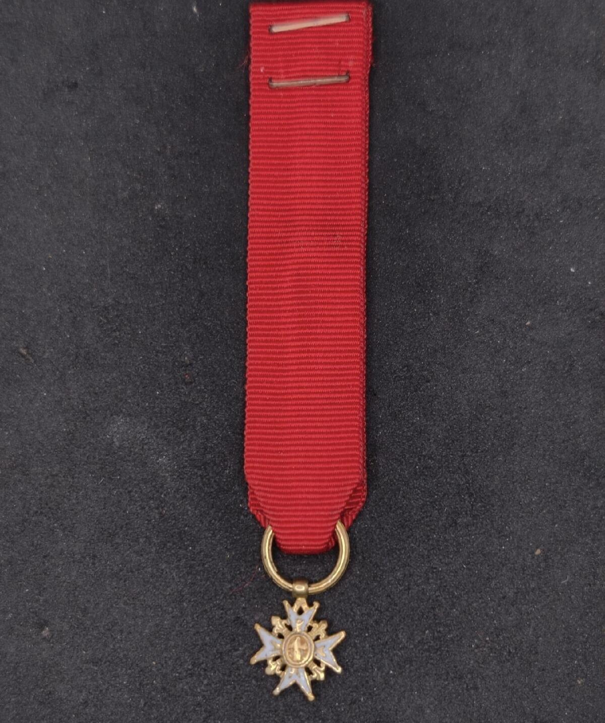 勋章杂货 法国波旁王朝圣路易勋章迷你章金质2.1克