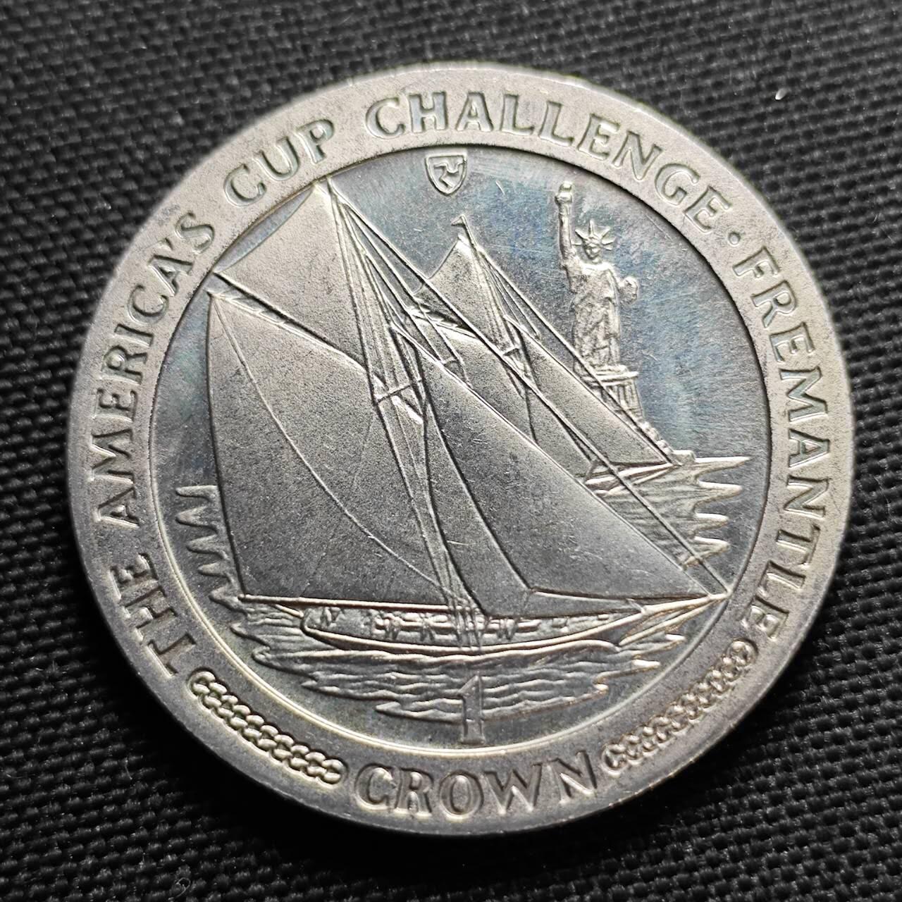 KK钱币收藏小铺  第400期  百期特拍（四拍之四）2月预留时间 周末发货  1987马恩岛1克朗纪念币