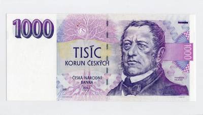 徐霞客拍卖首拍 - 捷克	P-8 1993年1000克朗	A42 357938  unc-		捷克共和国在1993年“天鹅绒分离”后发行的首版纸币之一，见证了捷克从捷克斯洛伐克联邦独立、建立全新国家货币体系的关键历史节点。				