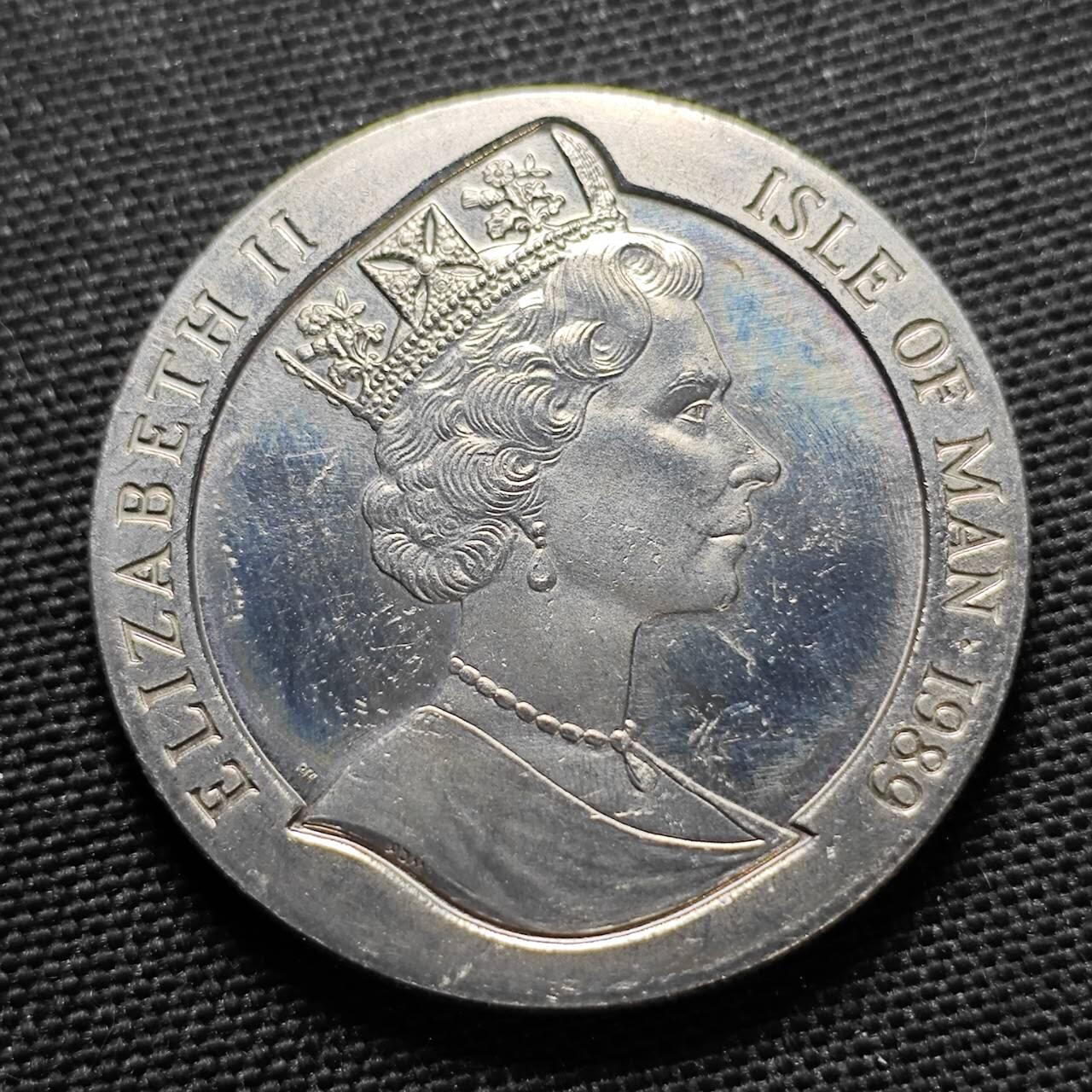 KK钱币收藏小铺  第400期  百期特拍（四拍之四）2月预留时间 周末发货  1989马恩岛1克朗纪念币 华盛顿就职典礼纪念