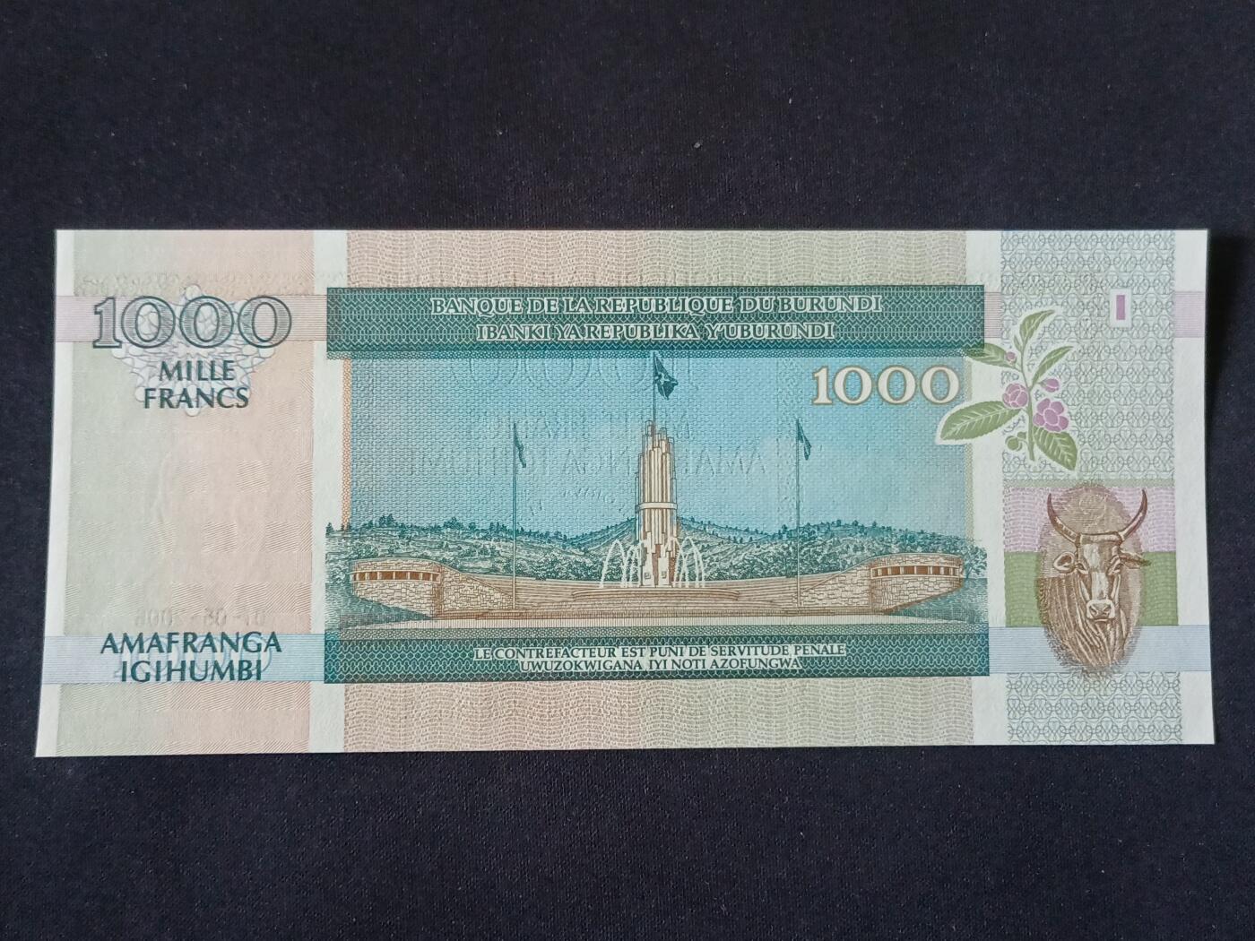 【游宝包邮场】乙巳蛇年第111期 周六集拍 布隆迪-1000法郎【2006年 全新UNC】