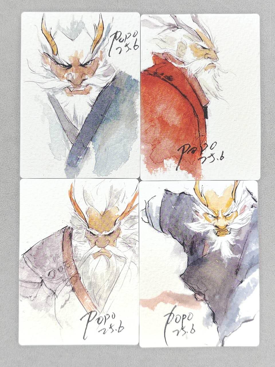 春节前倒数第三场！！龙虎卡牌-七三场（满200元包邮，无佣金，每周六结拍，欢迎送拍） 普卡4张  布丁手绘复刻  四海龙王 一套