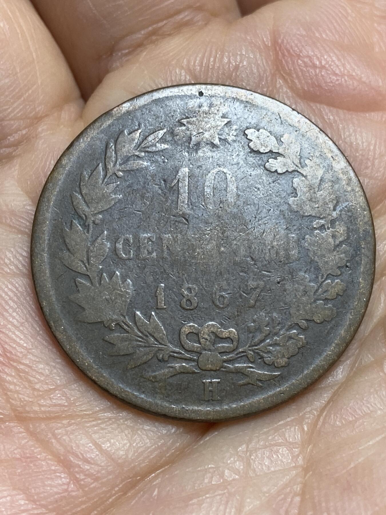 2026年第十四场(总第一百八十三场）外国好品散币场(免佣金) 意大利王国1867年10分(维托里奥·埃马努埃莱二世，H标伯明翰造，关门年仅发行2年)