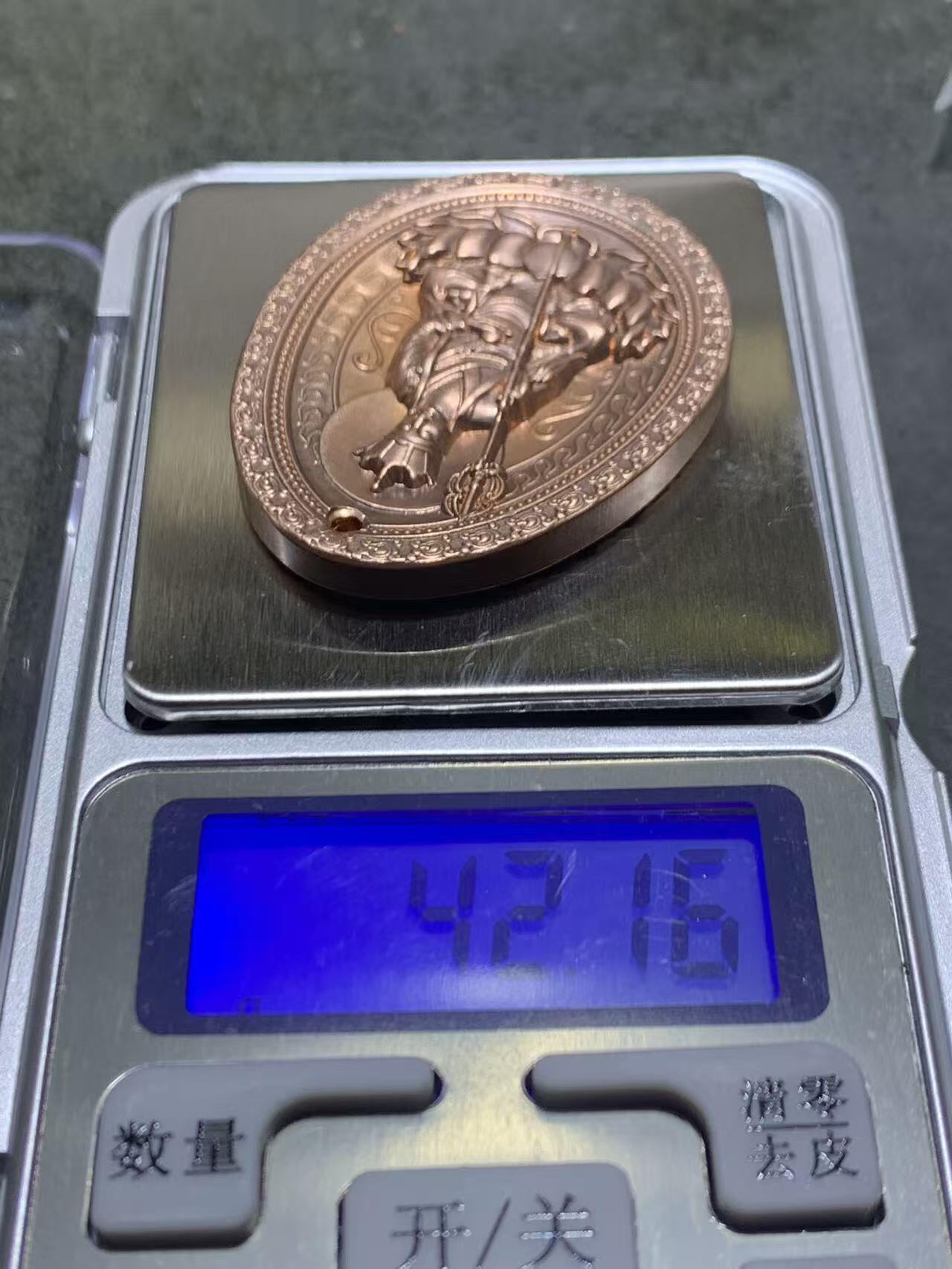 精美紫铜地藏王护身牌一个