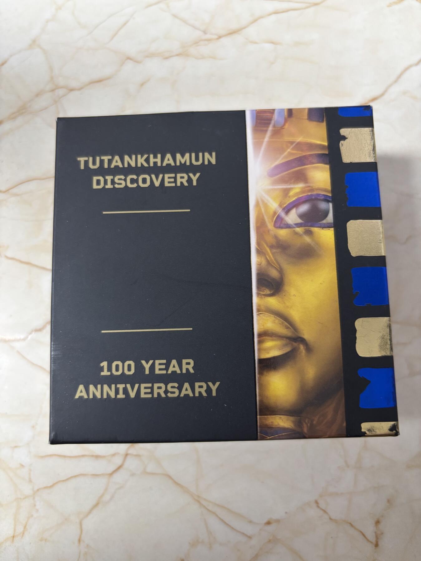 第189期拍卖 图瓦卢2022年图坦卡蒙发现2盎司镀金彩色纪念银币，9999银，发行2000枚，