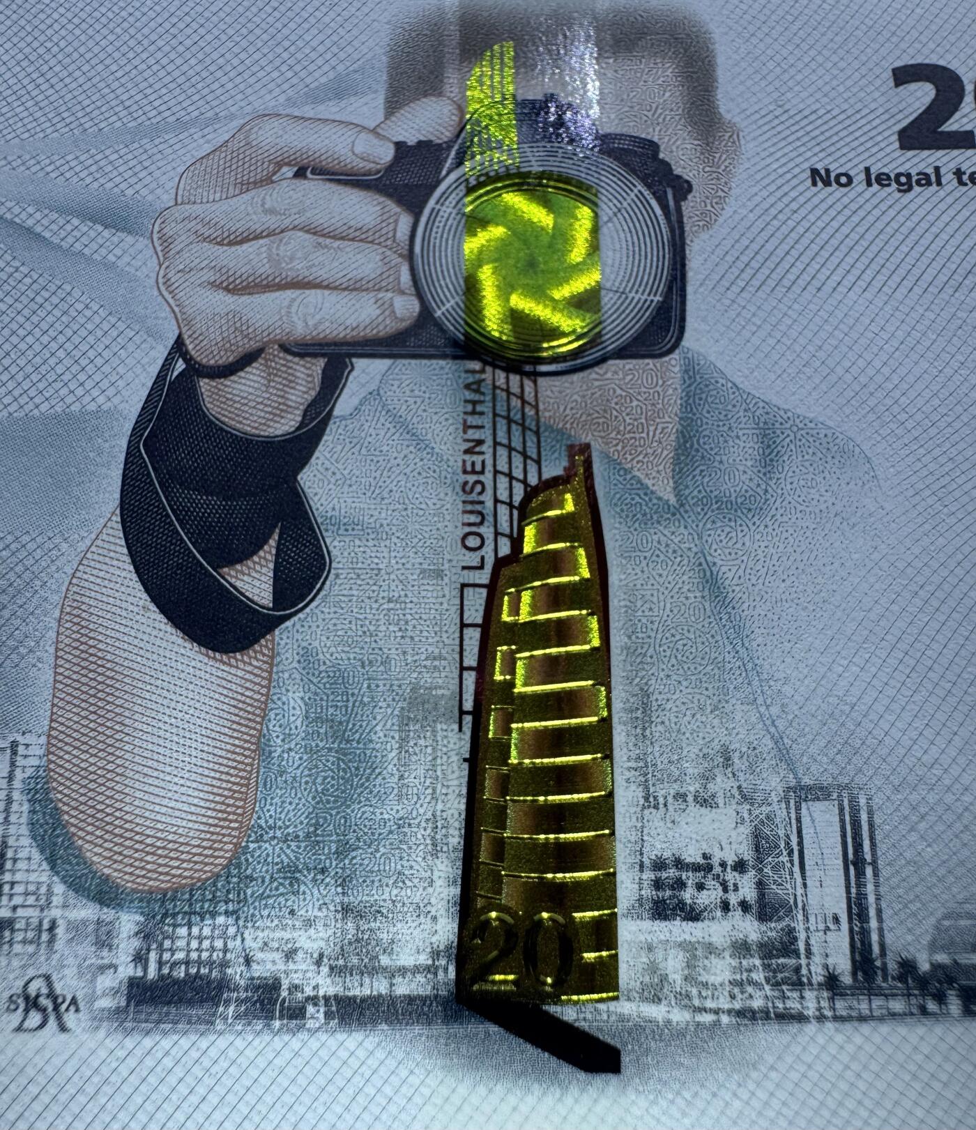 2026第2场（总第229期）：精品测试钞、连体钞综合场 路易森塔尔 JUMP系列RollingStar® LEAD“照相”20面值测试钞UNC