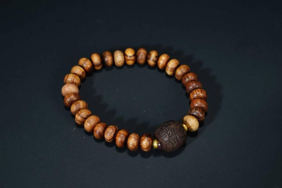 上海都达杂项专场十七（全场包邮） 天然加里曼丹沉香算盘珠手串 附鉴定证书87-237