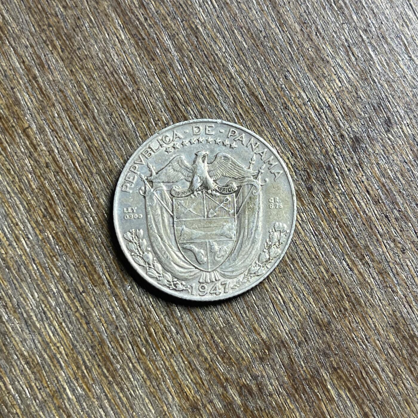 【春节前最后一拍，下一场3.3号】★第139场★散币场。不寄存，30包邮。不满30元，支付5元运费。《接受代拍 代送NGC评级》 64【无寄存】1947 巴拿马 1/4巴波亚 镍币