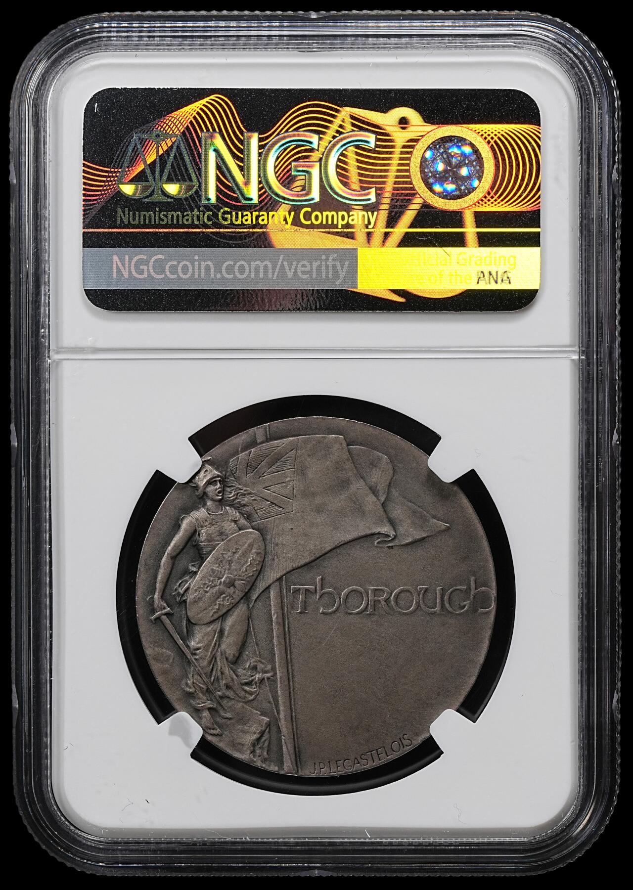 修遠堂世界钱币第102期 NGC MS64 英国一战陆军大臣赫伯特・基奇纳勋爵（Lord Kitchener）纪念银章，重22.52g