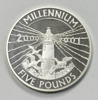 S&S Numismatic世界钱币-拍卖 第119期  - 奥尔德尼岛2000年 千禧年 5英镑精制纪念银币 28.28克925银，品相如图