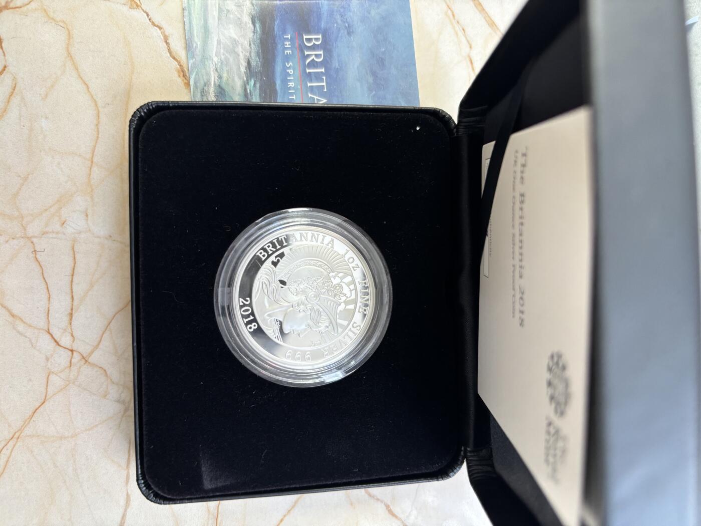 第189期拍卖 英国2018年不列颠女神系列1盎司精制版纪念银币，999银，发行7150枚I’m 