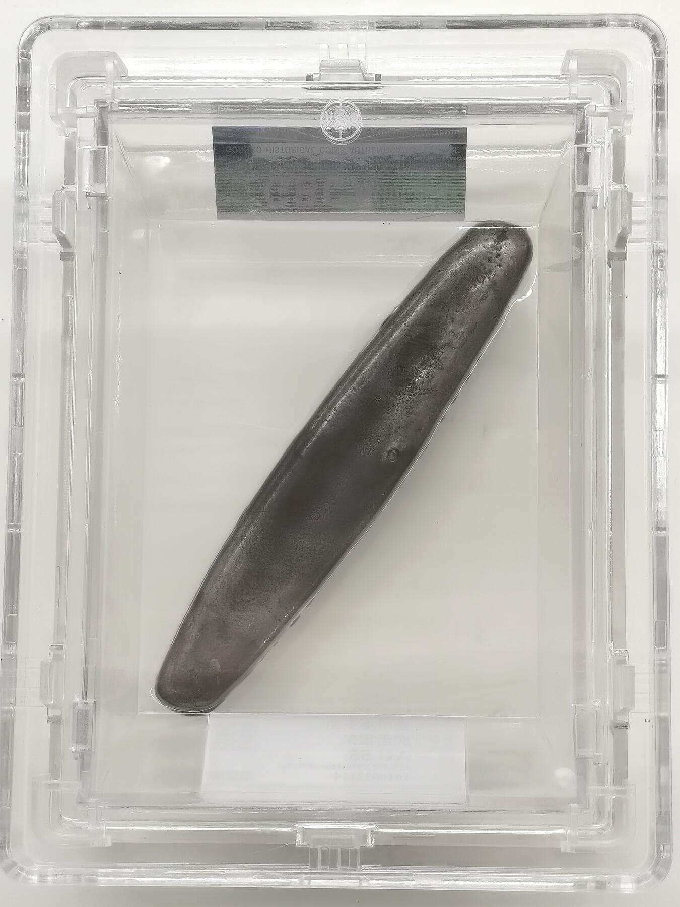 博洋堂世界钱币拍卖第158期（全场包邮） 公博 AU55 暹罗国素可泰王朝虎舌银条，118.1克，少见重量超过110克