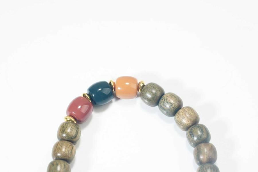 上海都达杂项专场二十五（全场包邮）  天然绿檀木老型珠手串87-270