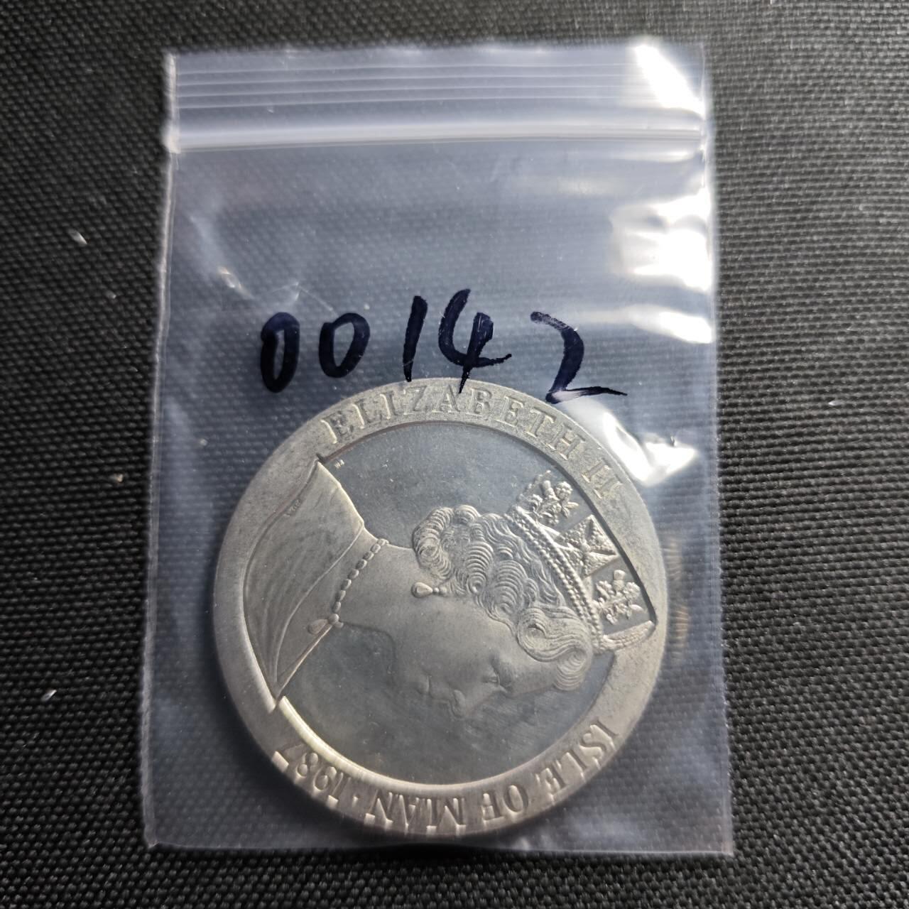 KK钱币收藏小铺  第400期  百期特拍（四拍之四）2月预留时间 周末发货  1987马恩岛1克朗纪念币