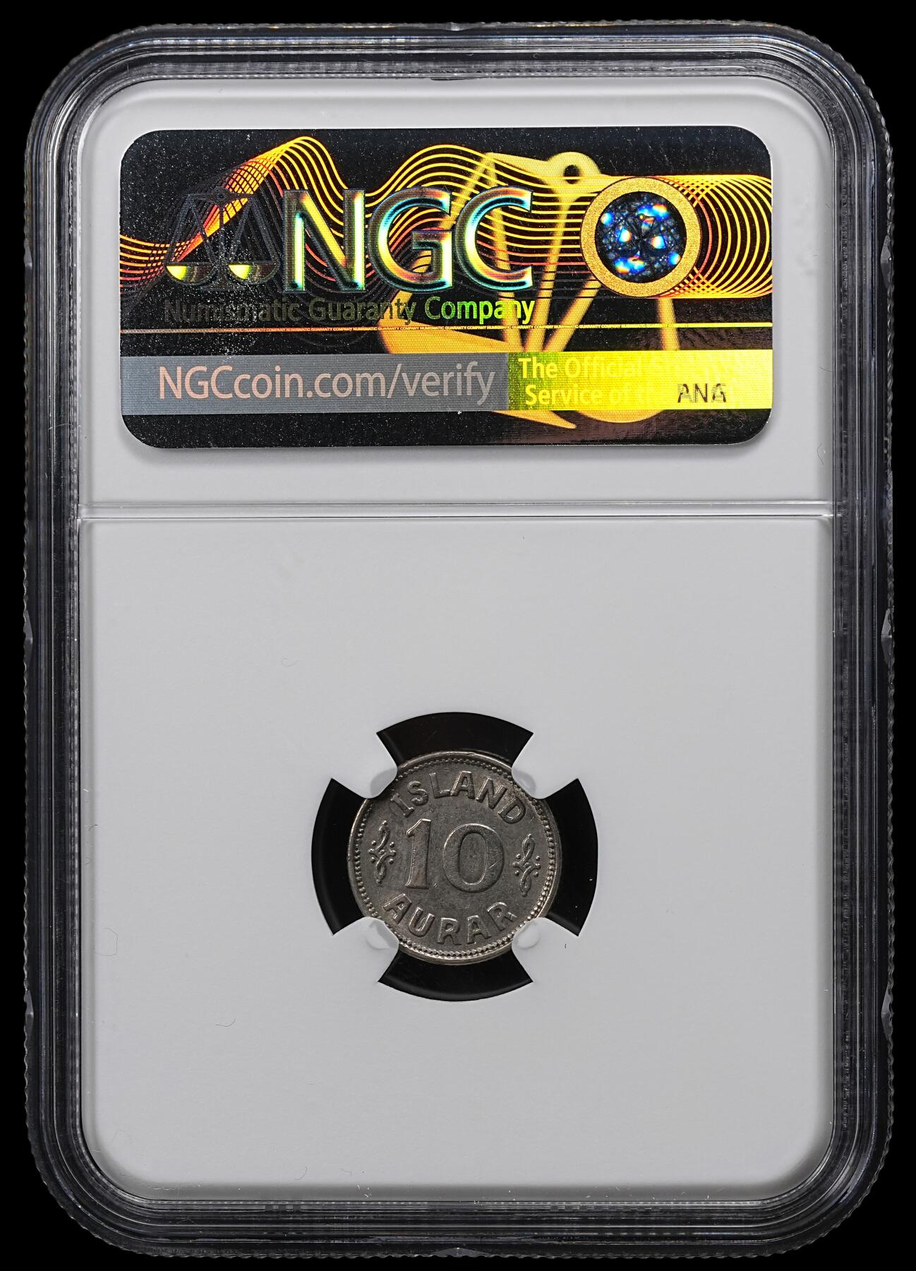 修遠堂世界钱币第102期 NGC AU58 1925年冰岛10 AURAR