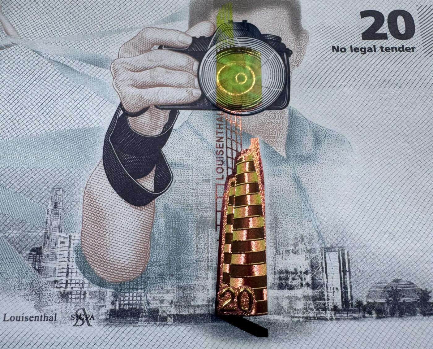 2026第2场（总第229期）：精品测试钞、连体钞综合场 路易森塔尔 JUMP系列RollingStar® LEAD“照相”20面值测试钞UNC