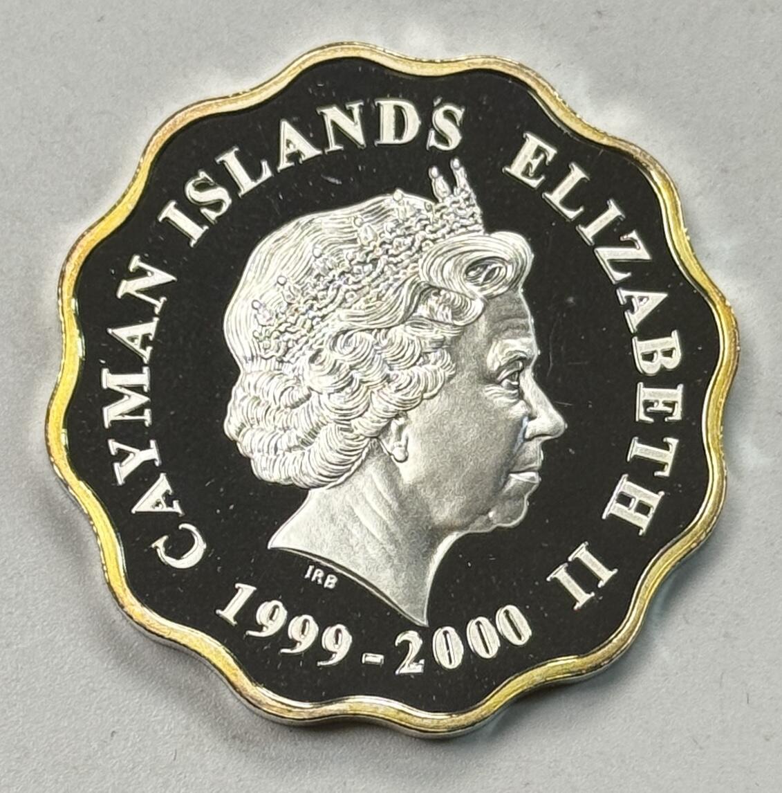 S&S Numismatic世界钱币-拍卖 第119期  开曼群岛2000年 千禧年 2元多变波浪形精制纪念银币 15.5克999银