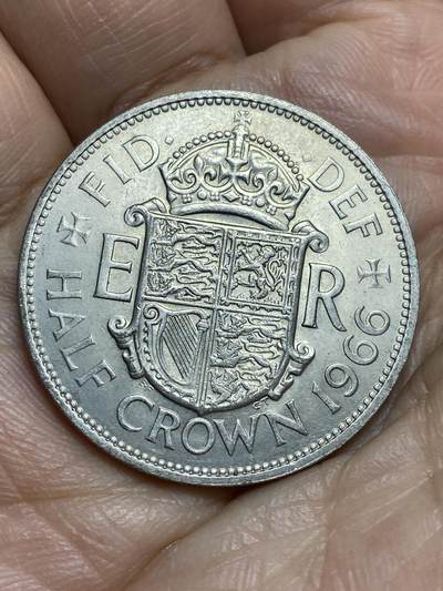 2026年第十四场(总第一百八十三场）外国好品散币场(免佣金) - 英国🇬🇧1966年半克朗(伊丽莎白二世青年桂冠第二版)