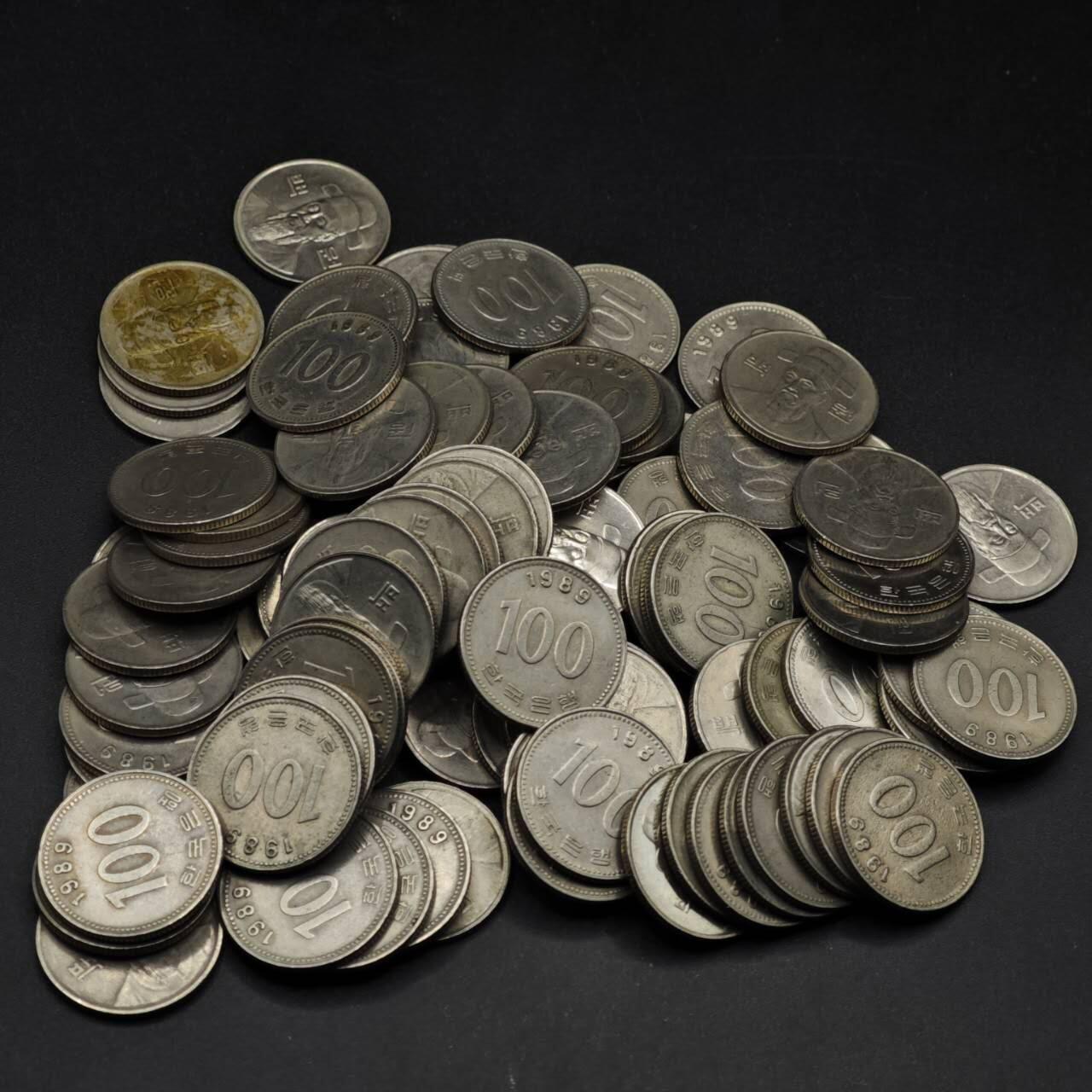 【淘币小摊】限时拍第八百五十三拍  散币银币场  满百包邮可预留两周  周一统一发货  韩国100元100枚