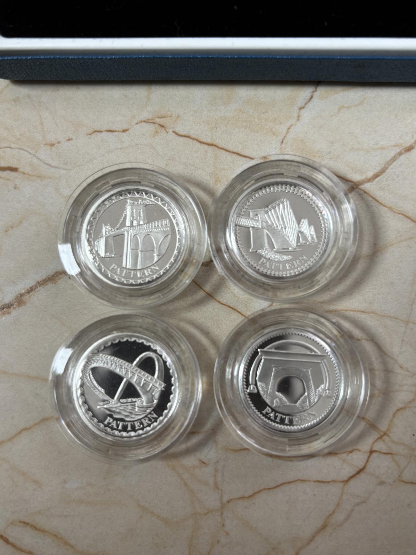 第189期拍卖 英国2003年桥梁系列1英镑精制纪念银币4枚全套，925银，9.5克*4