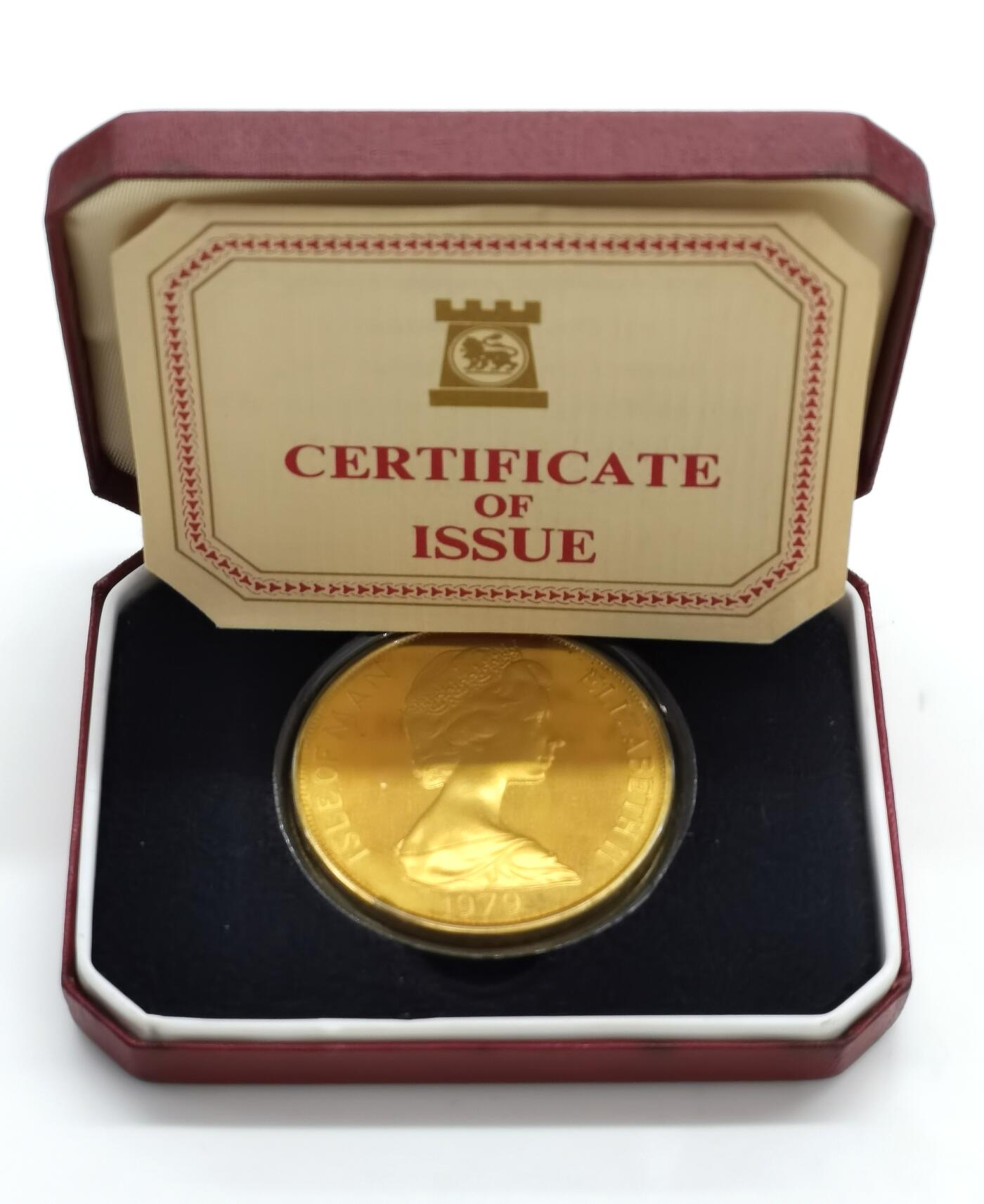 博洋堂世界钱币拍卖第158期（全场包邮） 英属马恩岛1979年1克朗大银币，英国皇家铸币厂，1盎司999银，原盒证