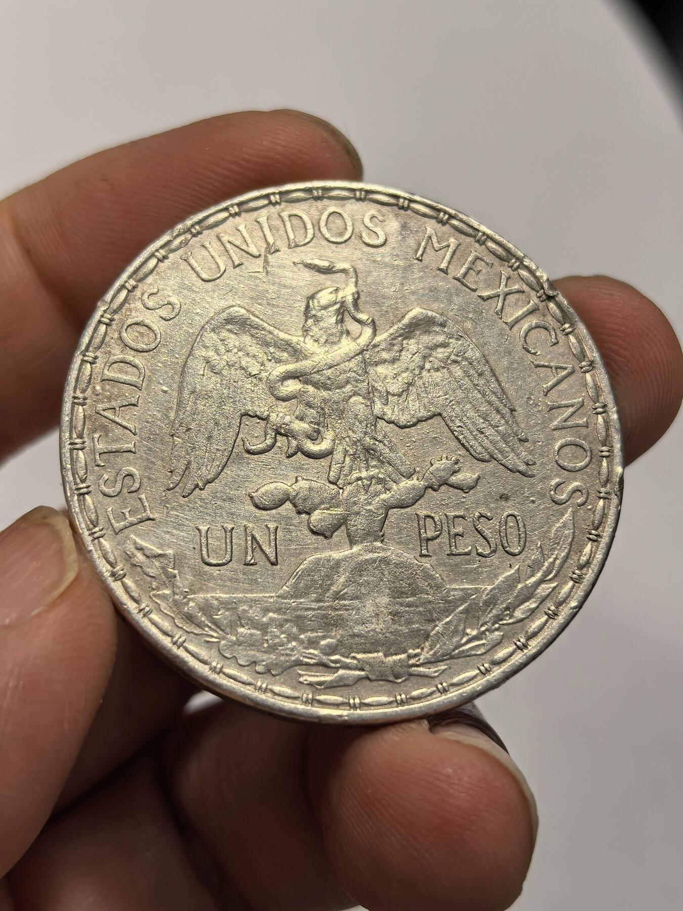 博洋堂世界钱币拍卖第158期（全场包邮） 墨西哥骑马鹰洋1910年1比索 unc转光品 大热门品种 值得收藏