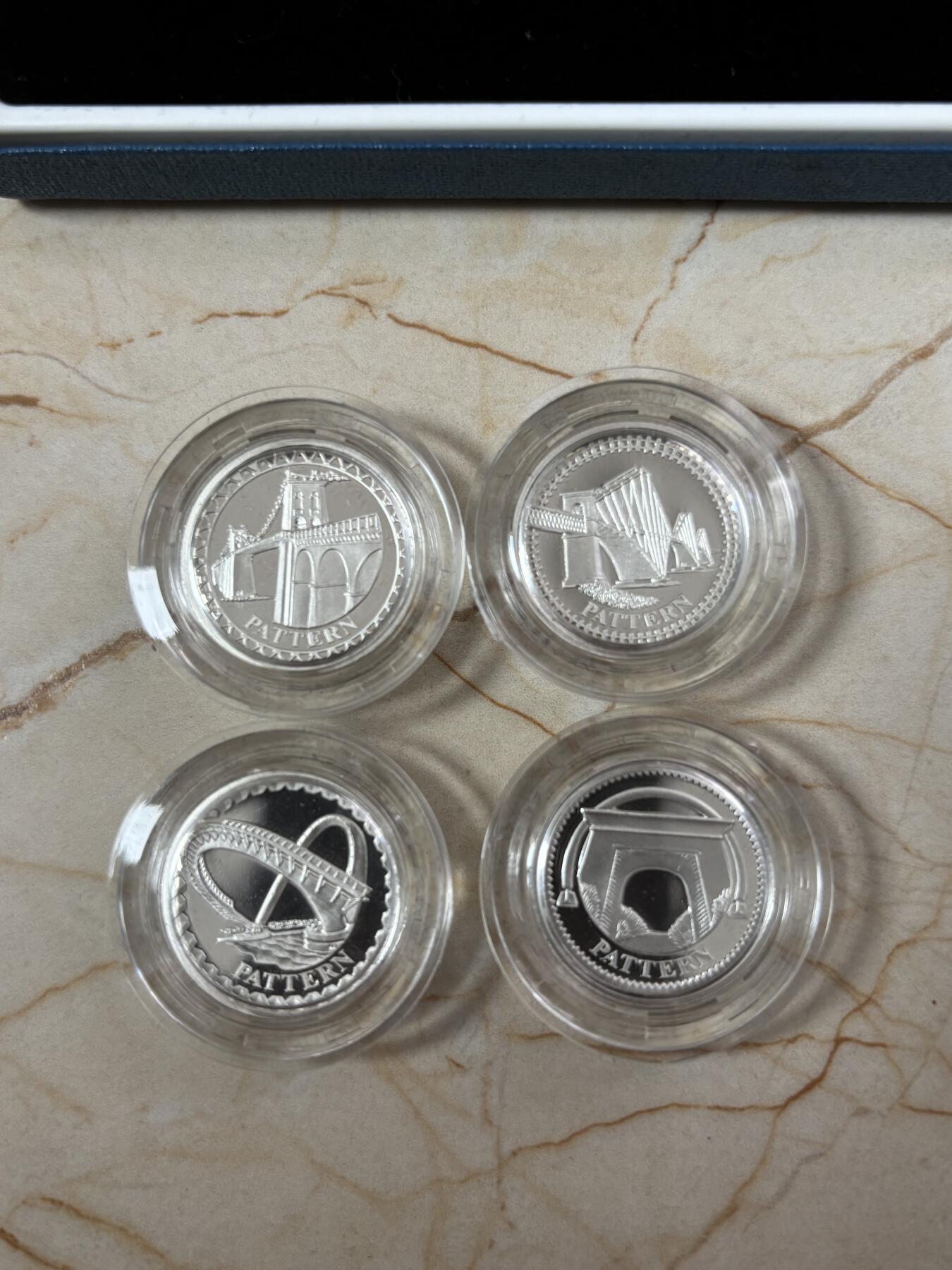 第189期拍卖 英国2003年桥梁系列1英镑精制纪念银币4枚全套，925银，9.5克*4