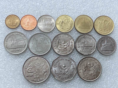 第一海外回流一元起拍收藏 散集专场  第295期 - 泰国不同版本硬币14枚 原光好品