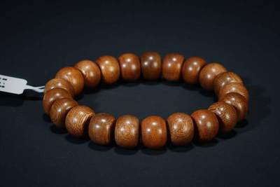 上海都达杂项专场六（全场包邮） 天然加里曼丹沉香苹果珠手串 附鉴定证书87-225