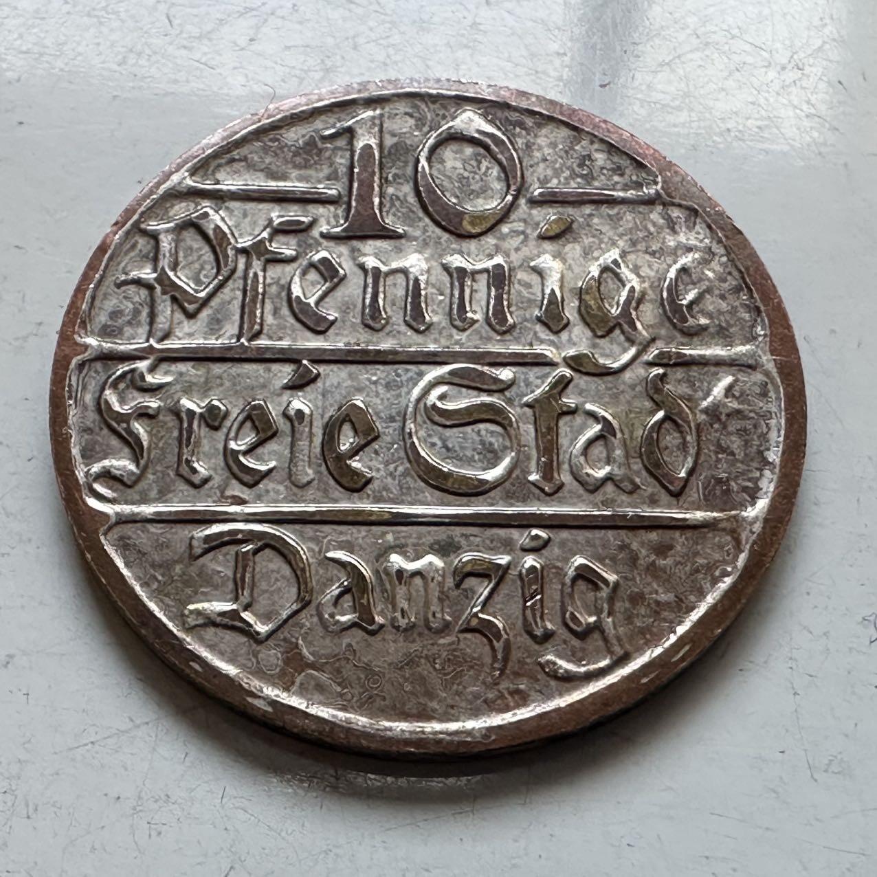 🌹外币初藏🌹🐯2026年第11场  每周二四六晚8️⃣点 接代拍 但泽1923年10芬尼 有镀层