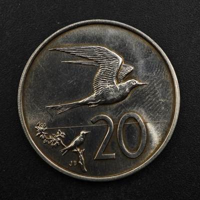 【淘币小摊】限时拍第八百五十三拍  散币银币场  满百包邮可预留两周  周一统一发货  - 库克群岛1972年20分镍币