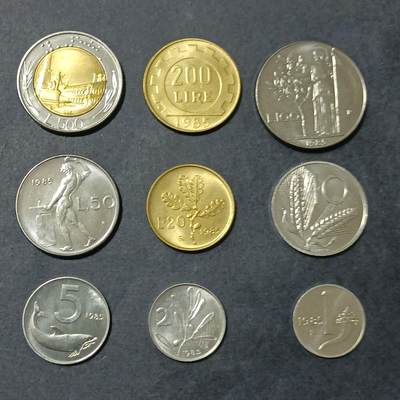 【游宝包邮场】乙巳蛇年第111期 周六集拍 - 意大利 1985年 套币 含稀少1里拉/2里拉