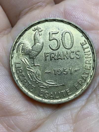 2026年第十四场(总第一百八十三场）外国好品散币场(免佣金) - 法兰西第四共和国1951年50法郎(4羽版)