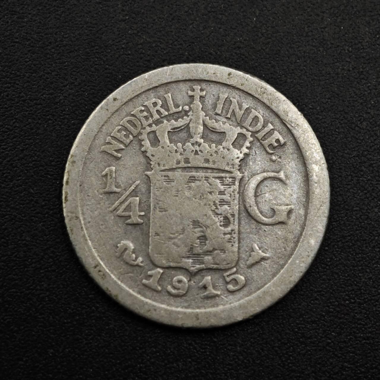 【淘币小摊】限时拍第八百五十三拍  散币银币场  满百包邮可预留两周  周一统一发货  荷属东印度1915年1/4盾银币